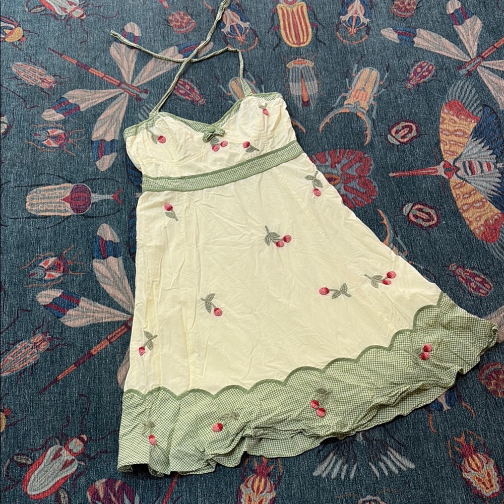 Vintage Anthropologie Odille Cherry Festival Sundress 12 P - Picture 2 of 9